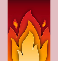 Bonfire Concept Background Paper Cut Style Red