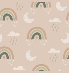 Cute Boho Rainbow Seamless Pattern Creative