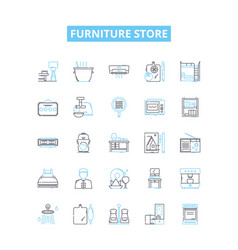 Furniture Store Line Icons Set Furniture