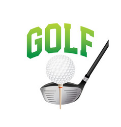 Golf Ball And Driver On White