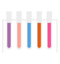 Lab Tubes With Color Liquids Chemical Glass