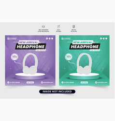 Modern Headphone Social Media Post Design With