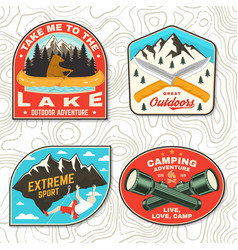 Set Of Camping Patch Sticker Outdoor Adventure