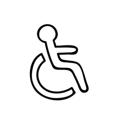 Thin Line Icon Of Disability Symbol On White