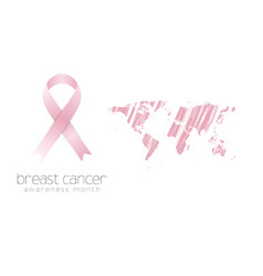 Breast Cancer Awareness Pink Ribbon And Grunge Map