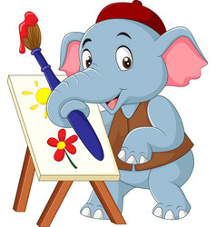 Cartoon Cute Elephant Drawing A Picture