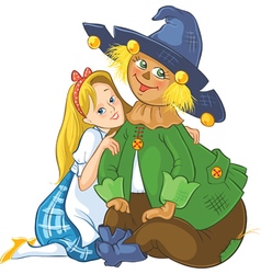 Dorothy And Scarecrow Wizard Oz Cartoon