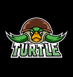 Green Turtle Ninja Mascot Gaming Logo Design