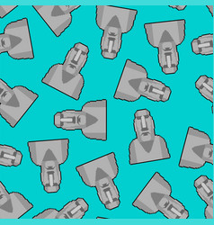 Moai Pixel Art Pattern Seamless Easter Island