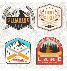 Set Of Camping Patch Sticker Outdoor Adventure