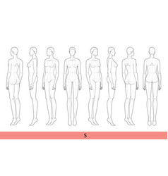 Set Of S Size Women Fashion Template 9 Nine Head