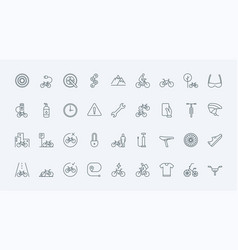 Bike Shop Repair Service And Rent Thin Line Icons