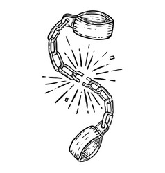 Broken Shackles On White Background Design