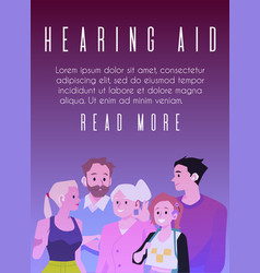 Deaf People With Hearing Aid Cartoon Persons Has