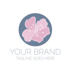 Elegant Pink And Blue Floral Or Flower Logo Design