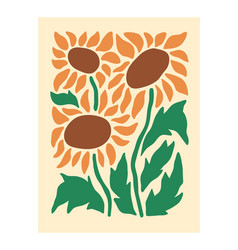 Sunflowers Floral Poster Blooming Sun Flowers