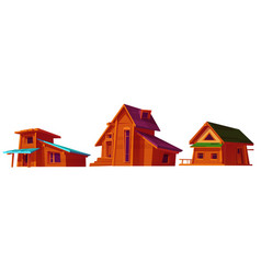 Wooden Cabin Clipart Mountain Forest Village Hut