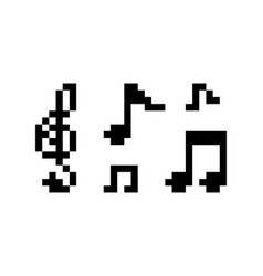 Pixel Music Icon Musical Note Element Design