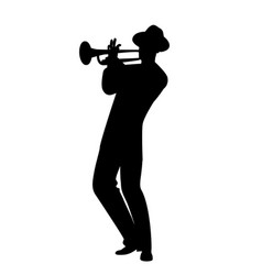 Silhouette Man Wearing Hat Playing Trumpet