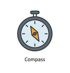 Compass Fill Outline Icons Simple Stock I