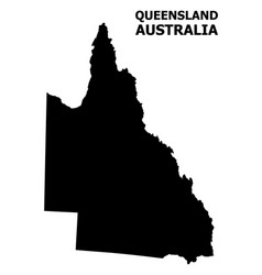 Flat Map Australian Queensland With Name