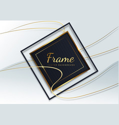 Abstract Luxury Gold And Dark Blue Square Frame