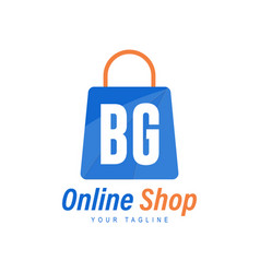 Bg Letter Logo Design With Shopping Bag Icon