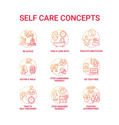 Self Care Concept Icons Set