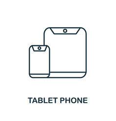 Tablet Phone Line Icon Monochrome Simple