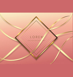 Abstract Luxury Gold And Pink Square Frame