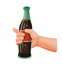 Hand Hold Softdrink Cola Soda Drink Bottle Glass