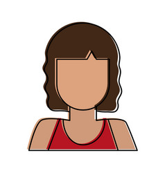 Woman Avatar With Short Hair Portrait Icon Image