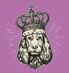 Royal Portrait Of Cute Dog In Crown Pet Animal