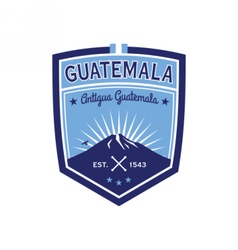 Antigua Guatemala Badge With Volcano Agua Patch