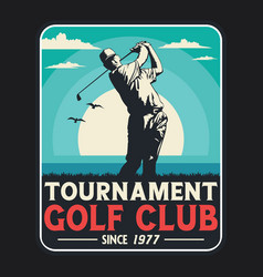 Golf Vintage Badge Sticker And T-shirt Design