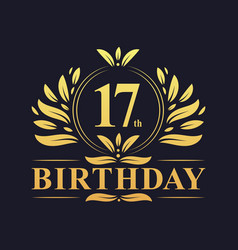 Luxury 17th Birthday Logo 16 Years Celebration