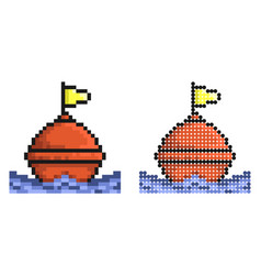 Pixel Icon Restrictive Sea Buoy On Waves