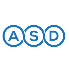 Asd Letter Logo Design On White Background