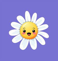 Cartoon Happy Chamomile Daisy Flower Smile Emoji