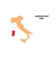 Sardinia Regions Map Highlighted On Italy Map