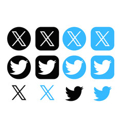 Twitter X New Logo Icon Set