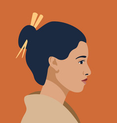 Young Japanese Woman Profile Portrait