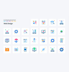 25 Web Design Flat Color Icon Pack