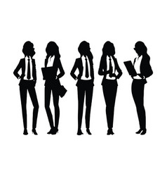 Female Businessman Full Body Silhouette Standing