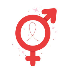 Gender Symbols And Aids Day Ribbon