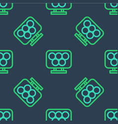 Line Olympic Rings Icon Isolated Seamless Pattern