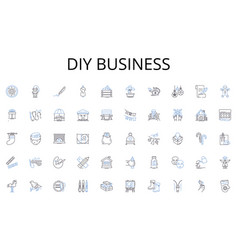 Diy Business Line Icons Collection Solar Wind