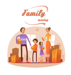 Family Moving In Cartoon