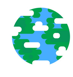 Planet Earth View From Space Flat Icon