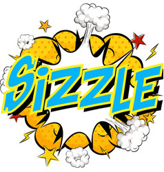 Word Sizzle On Comic Cloud Explosion Background